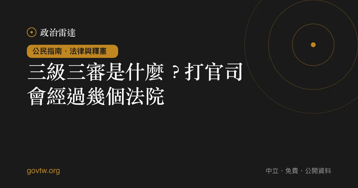 三級三審是什麼？打官司會經過幾個法院｜政治雷達公民指南