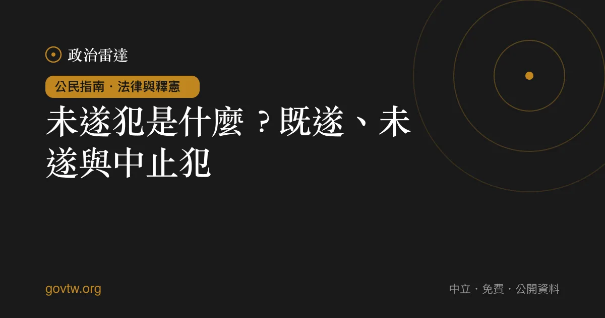 未遂犯是什麼？既遂、未遂與中止犯｜政治雷達公民指南