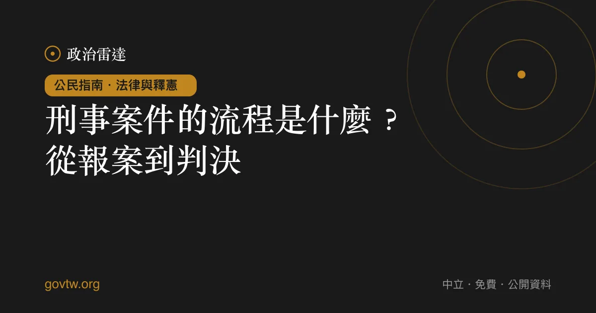 刑事案件的流程是什麼？從報案到判決｜政治雷達公民指南